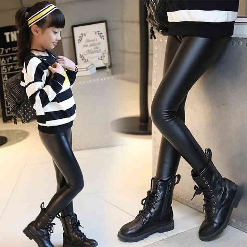 Girl PU Leather Leggings
