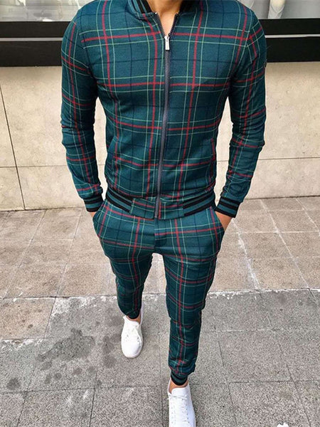 Plaid sweatsuit cheap