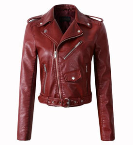 Women’s PU Leather Motorcycle Jacket